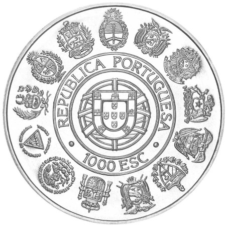 1000 Escudos Argent Portugal 1992 - Rencontre de 2 mondes (2)