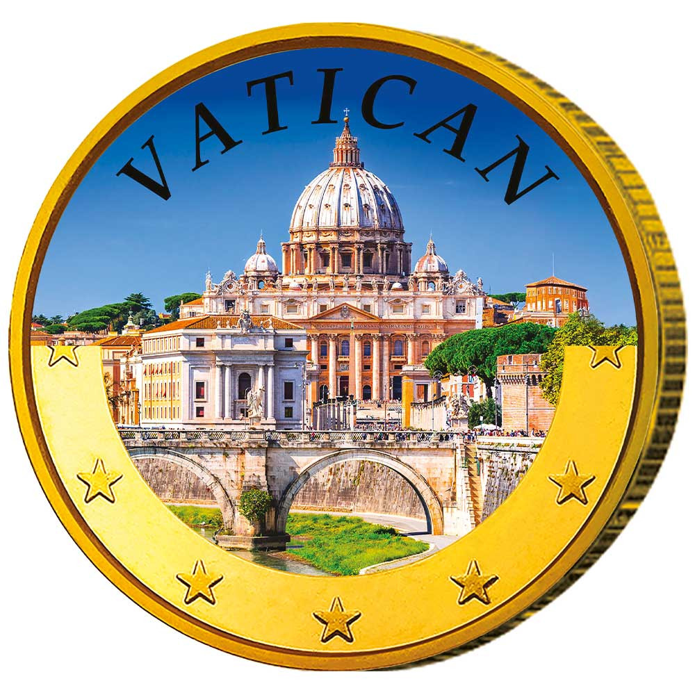 2 Euro dorée et colorisée - Vatican
