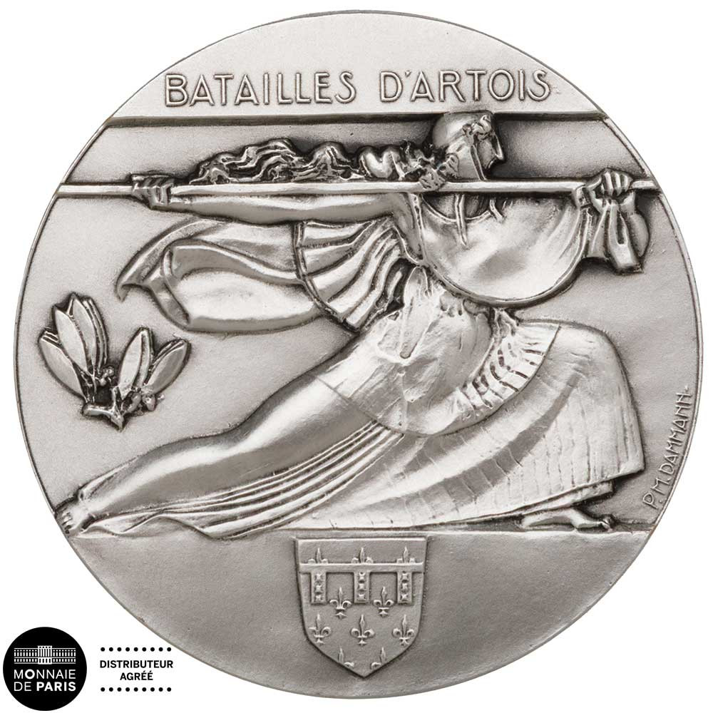 Pièce de collection Bronze argenté - Bataille en Artois