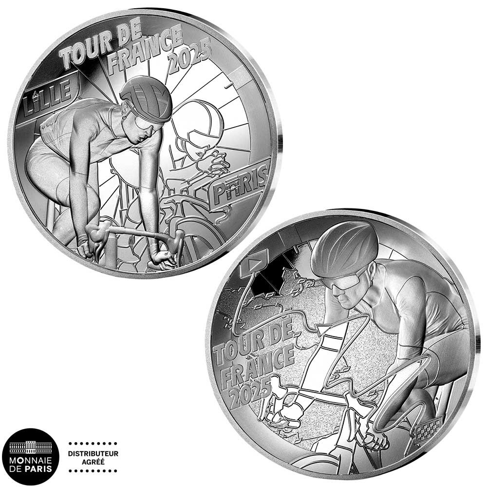 Lot 2 x 10 Euro Argent France BE 2025 - Tour de France