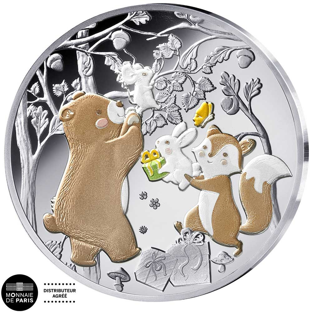 5 Euro Argent France BE 2025 colorisée - Naissance