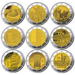 Lot 9 x 2 Euro...