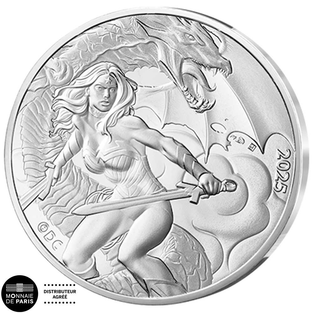 10 Euro Argent France 2025  - Wonder Woman la guerrière Amazone - DC Comics