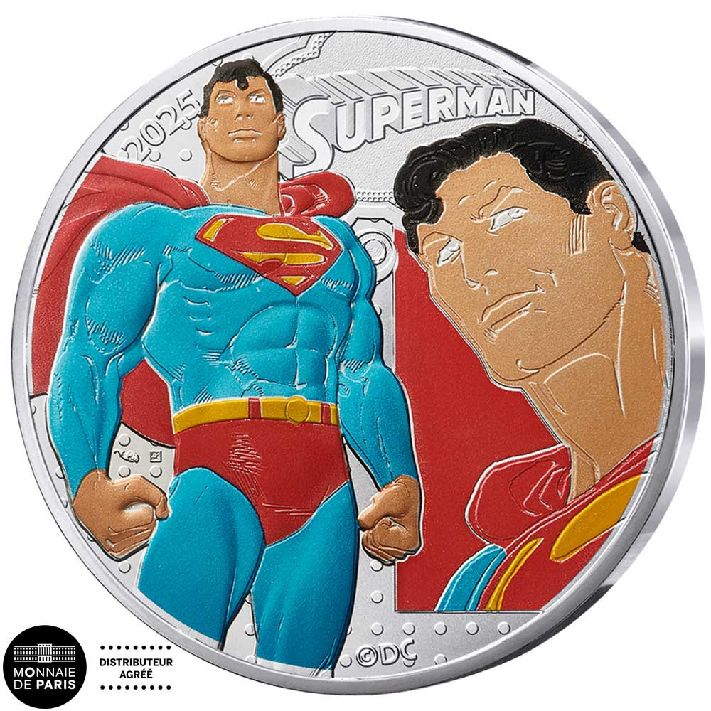 50 Euro Argent France 2025 colorisées - Superman - DC Comics
