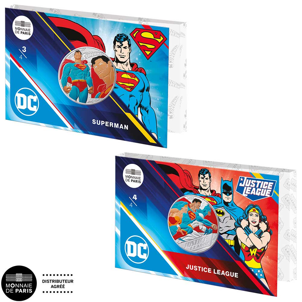 Lot 2 x 50 Euro Argent France 2025 colorisées - DC Comics