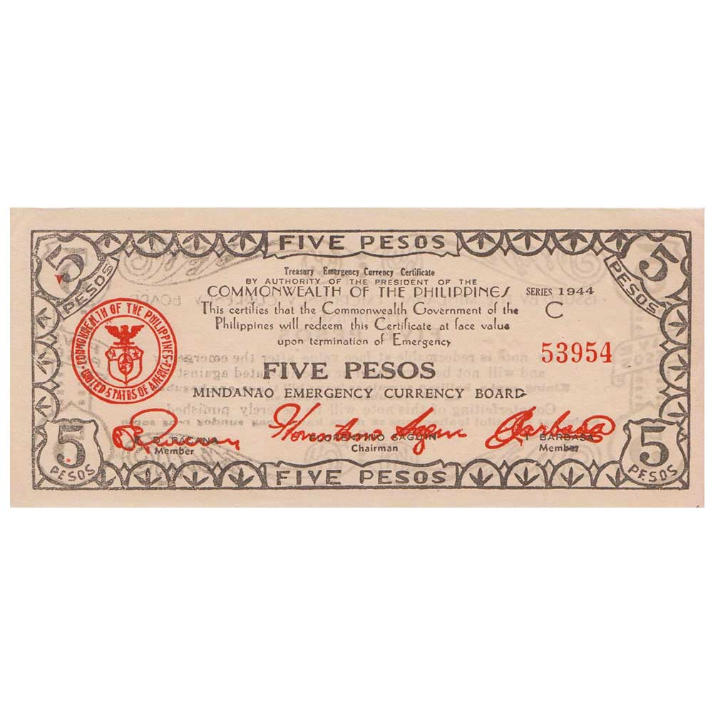 5 Pesos Philippines 1944
