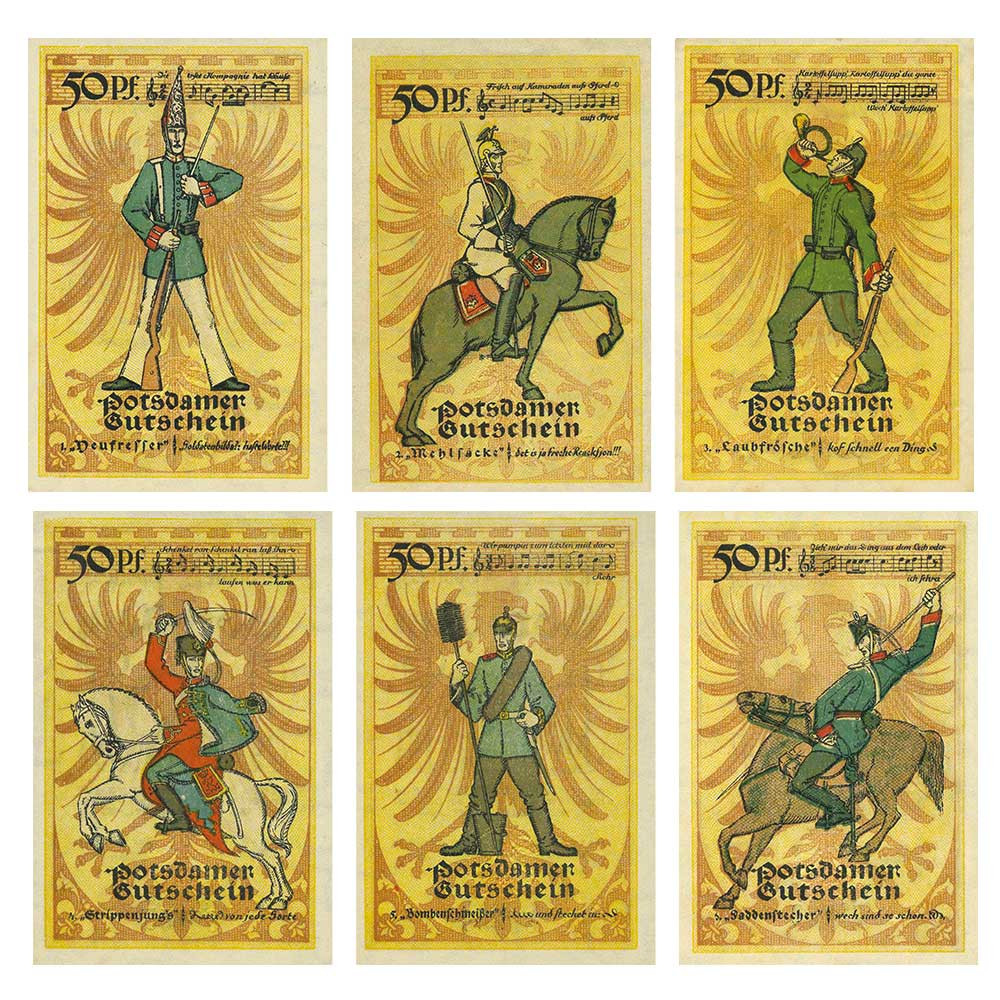6 billets de 50 Pfennigs 1921- Armoiries de Potsdam