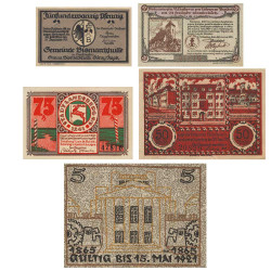 5 billets Allemagne 1921 -...