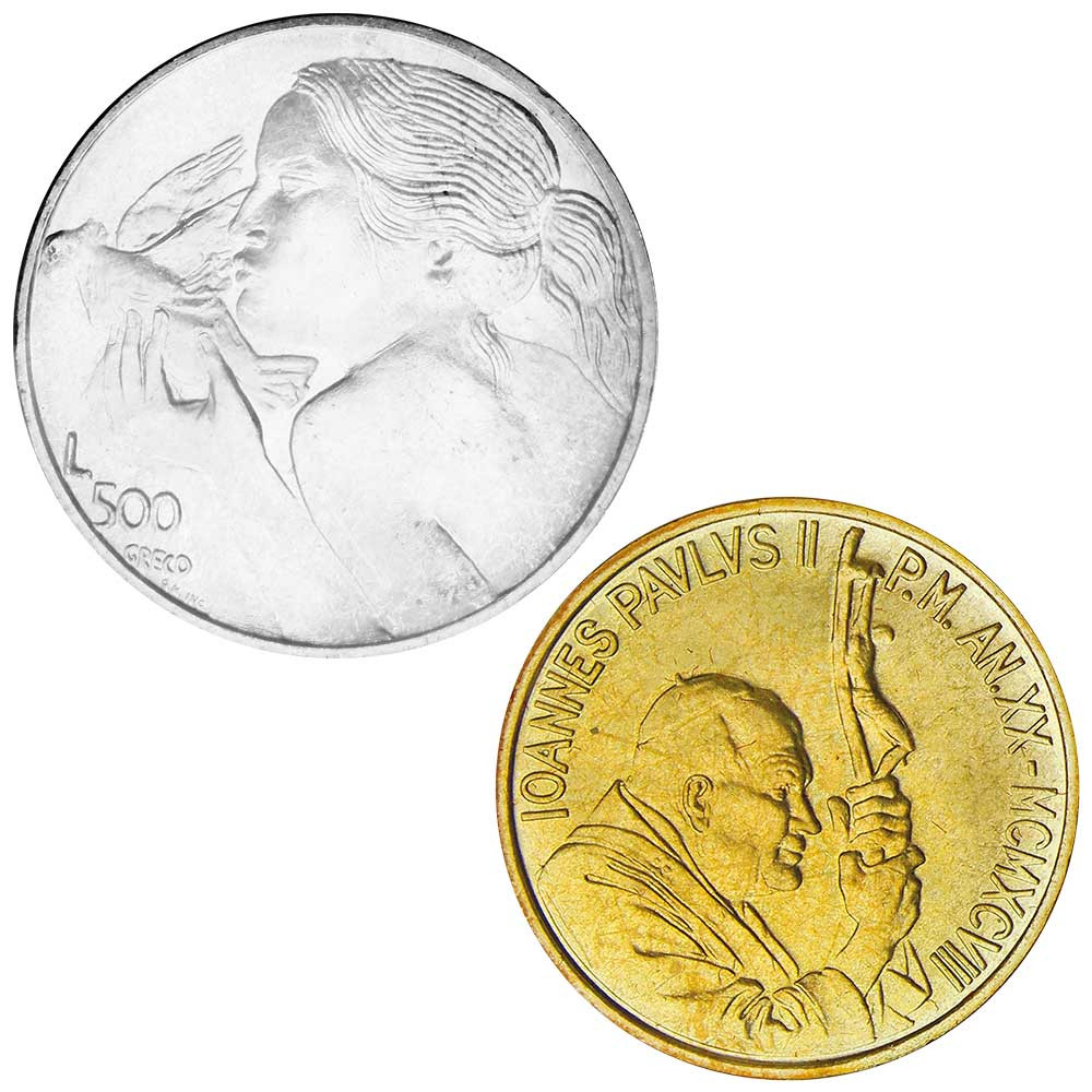 Lot des 2 monnaies Saint-Marin et Vatican