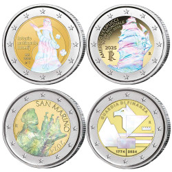 Lot 4 x 2 Euro hologramme