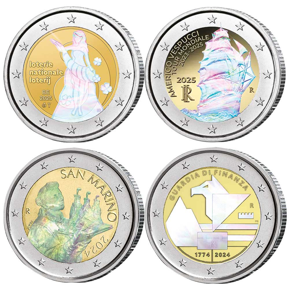 Lot 4 x 2 Euro hologramme