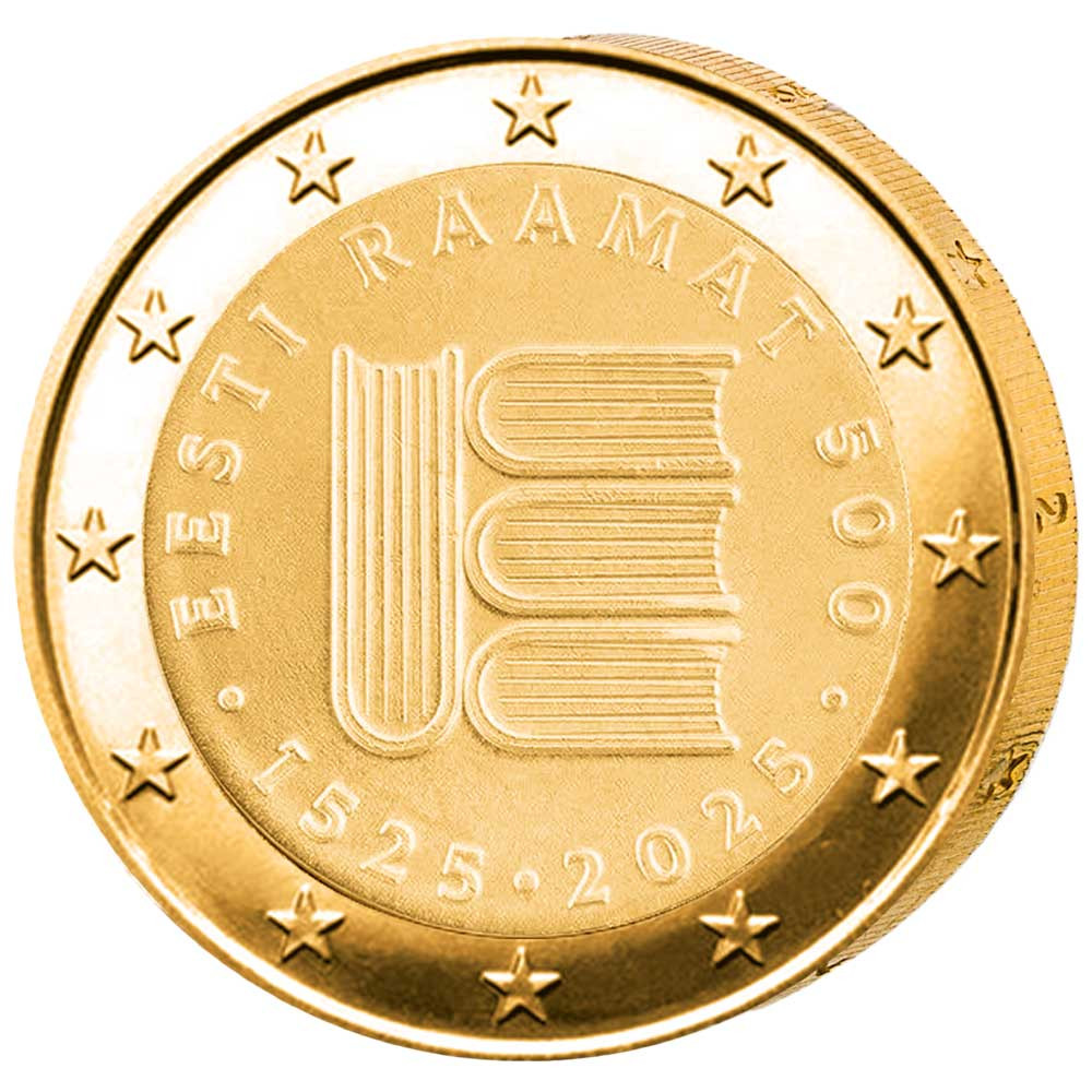 2 Euro Estonie 2025 dorée - 500 ans de littérature estonienne