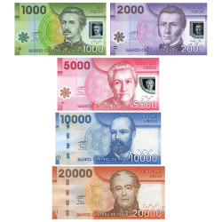 Lot de 5 billets Chili