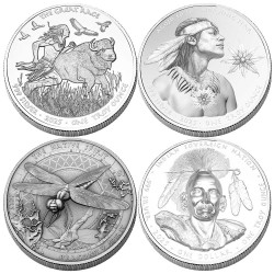 Lot 4 x 1 Dollar Argent...