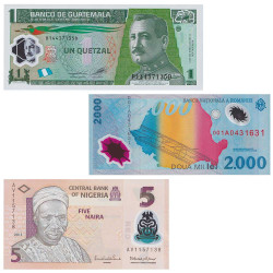 Lot de 3 billets polymères