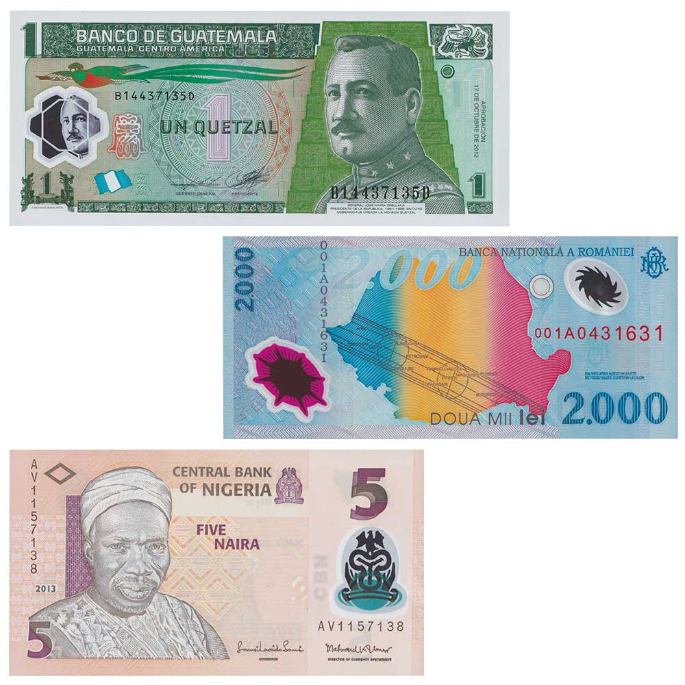 Lot de 3 billets polymères