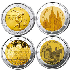 Lot 4 x 2 Euro Monuments et...