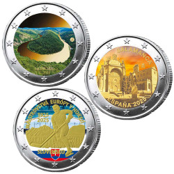 Lot 3 x 2 Euro 2025 colorisées