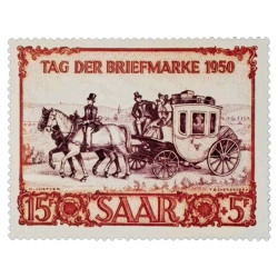 1 timbre Sarre 1950 journée...