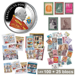 Lot de 100 timbres + 10...