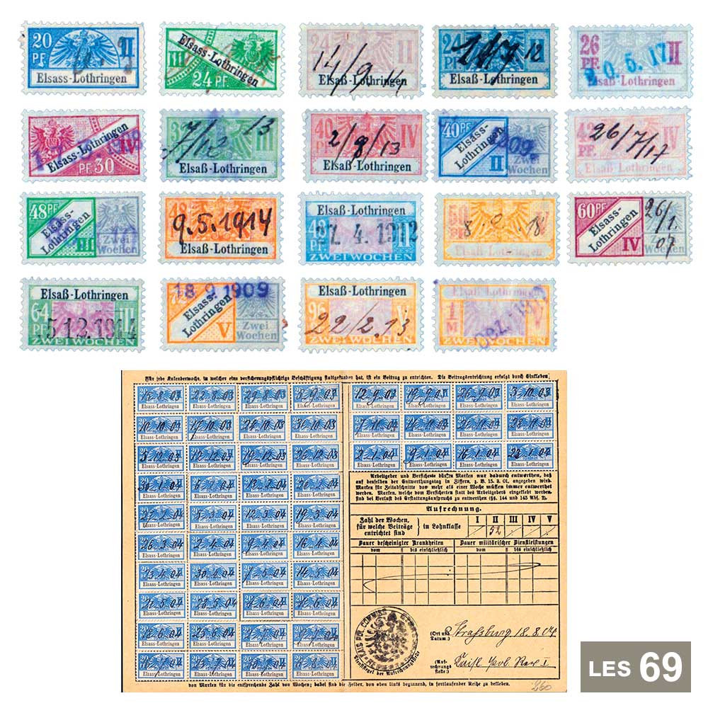 Lot 69 timbres sociaux de la Première Guerre mondiale