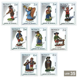 35 timbres Monaco Santons...