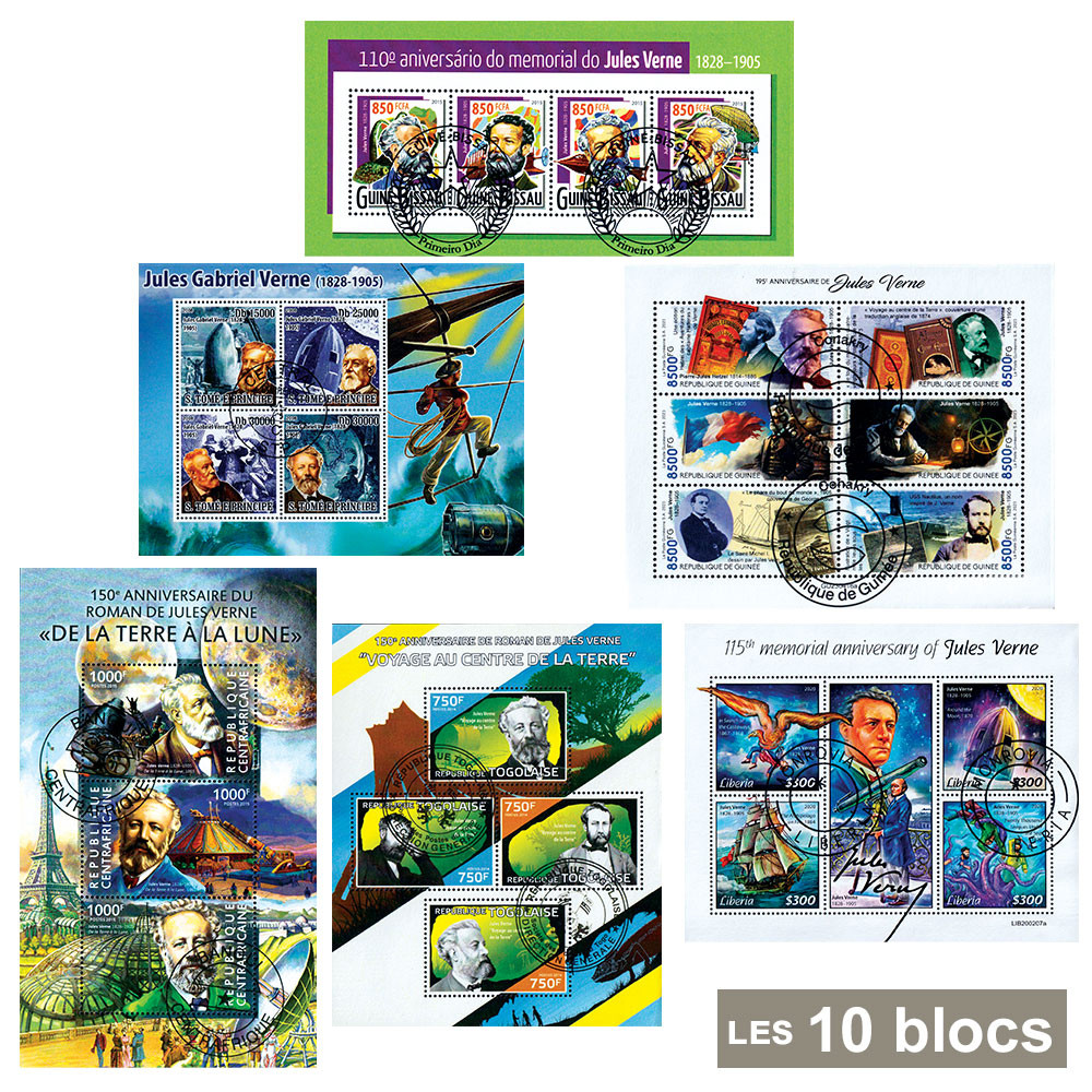 10 blocs-feuillets Jules Verne