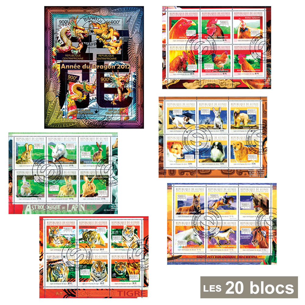 20 blocs-feuillets Astrologie Chinoise