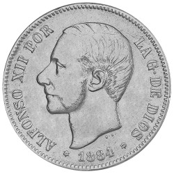 5 Pesetas Argent Espagne -...
