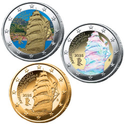 Cadre avec 3 x 2 Euro...