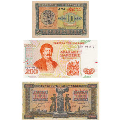 Lot des 3 billets Grèce