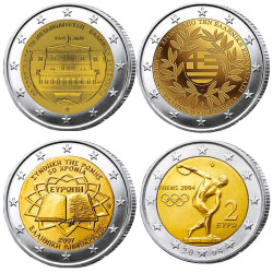Lot 4 x 2 Euro Grèce...
