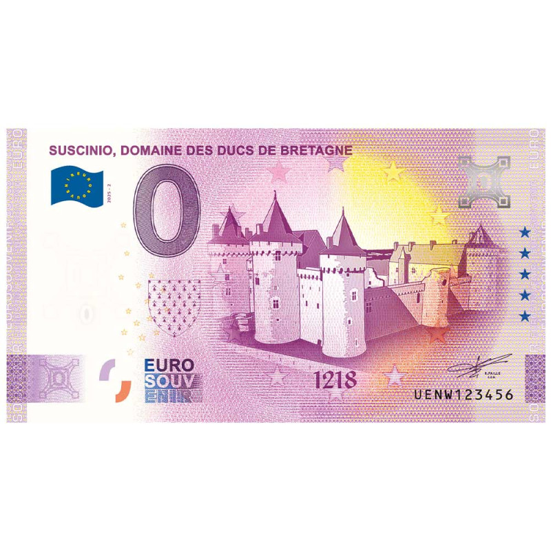 Null Euro Billet Souvenir 0 Euro - Domaine de Suscinio - Bretagne - Trésor du ...