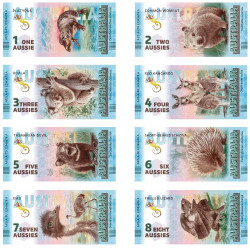 8 billets souvenir Australie