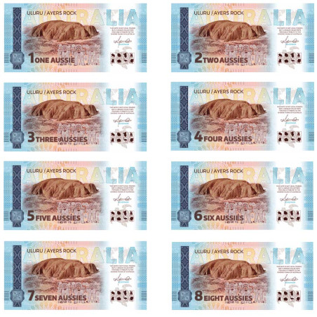 8 billets souvenir Australie