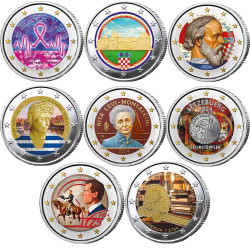 Lot 8 x 2 Euro 2024 colorisées