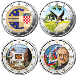 Lot 4 x 2 Euro 2023 colorisées