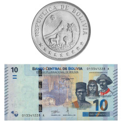 Lot de monnaies boliviennes