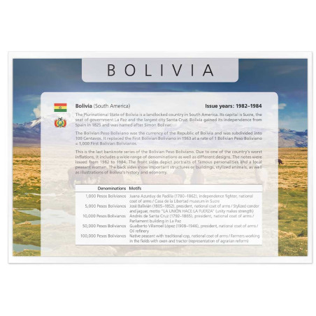 5 billets Bolivie