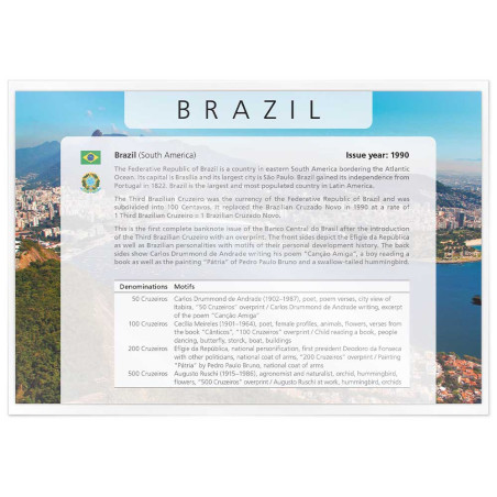 4 billets Brésil 1990