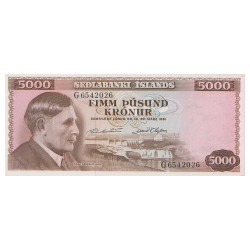 5000 Kronur Islande 1961