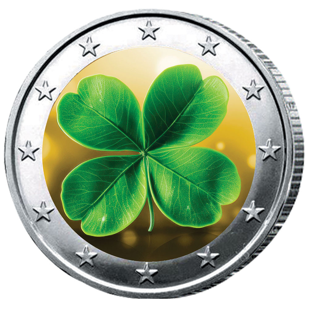 2 Euro porte-bonheur enduite