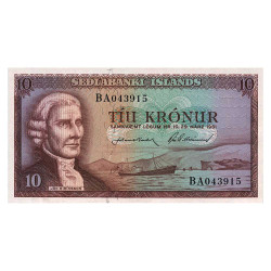 10 Couronnes Islande 1961 -...