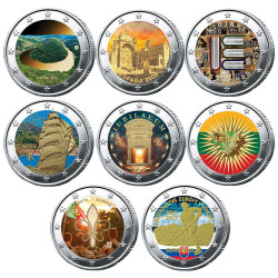 Lot 8 x 2 Euro 2025 colorisées