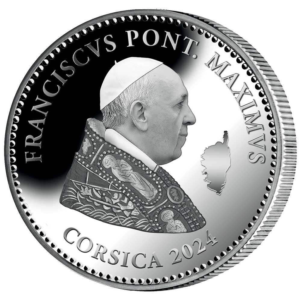Pièce de collection Pape François en Corse à 7,90 Euro au lieu de 19,80 Euro