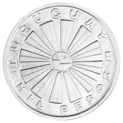 1000 Pesos Argent Uruguay 1969