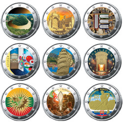 Lot 9 x 2 Euro 2025 colorisées