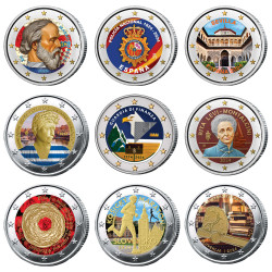 Lot 9 x 2 Euro 2024 colorisées