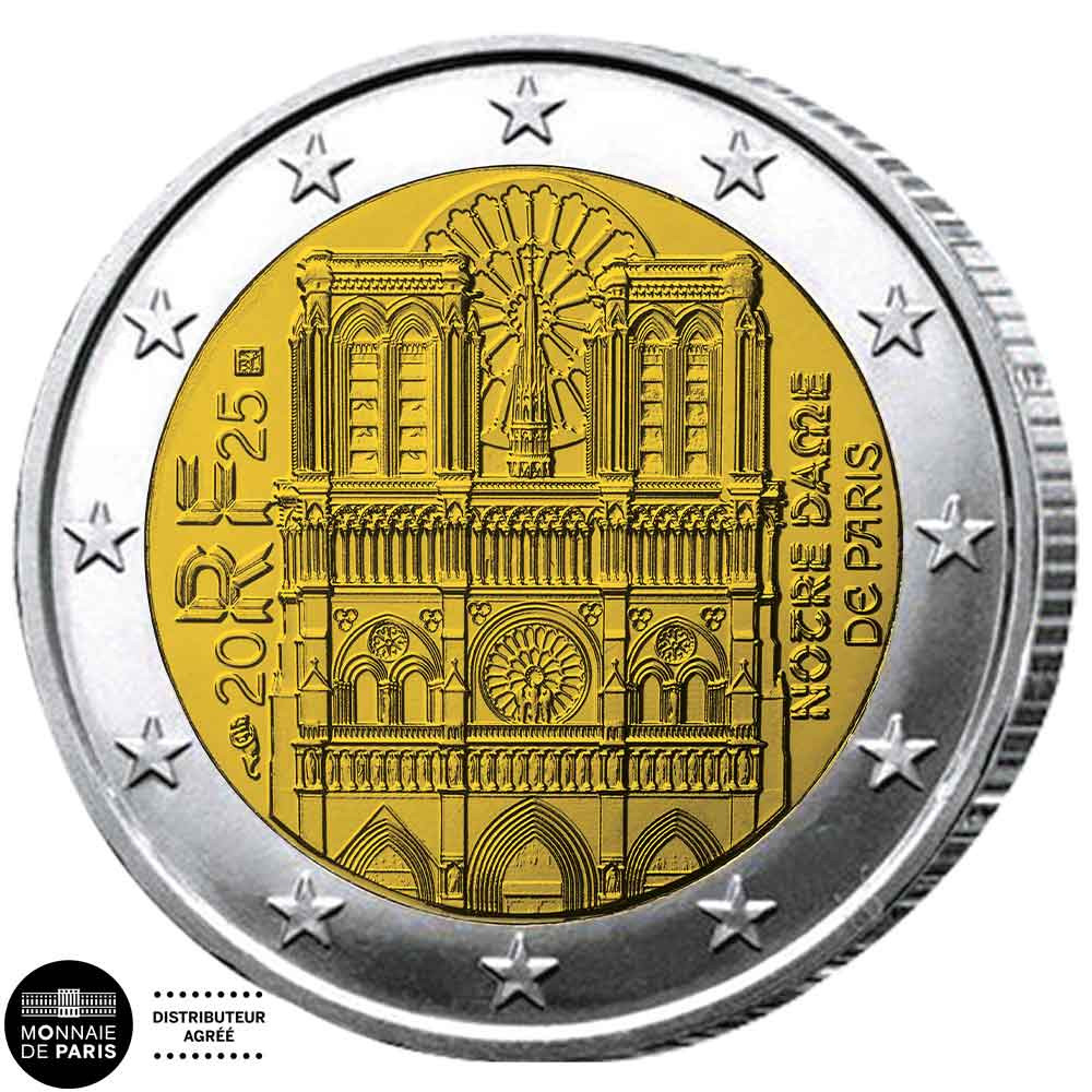 2 Euro France 2025 Fleur de coin - Notre-Dame de Paris