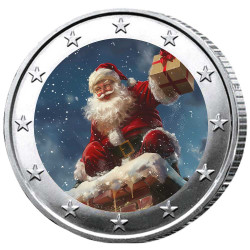 2 Euro Joyeuses Fêtes colorisée offerte*